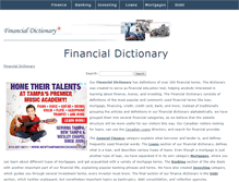 Tablet Screenshot of financialdictionary.net